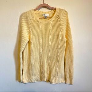 🔥 Christopher & Banks | Butter Yellow Cotton Knit Pullover Sweater Large